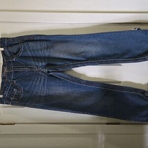 Mens Royal Premium Distressed Western,whiskered, Contrast Stitching Jeans 36x30